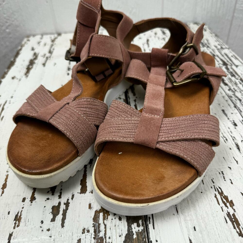 Sundance Suede Gladiator Sandals Rose Pink Size EUR 40 or U.S. 9.5 Strappy Boho - Picture 7 of 8